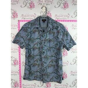 Cpo provisions shirt tee Tropical-Print Short-Sleeve Dress Shirt — Blue
